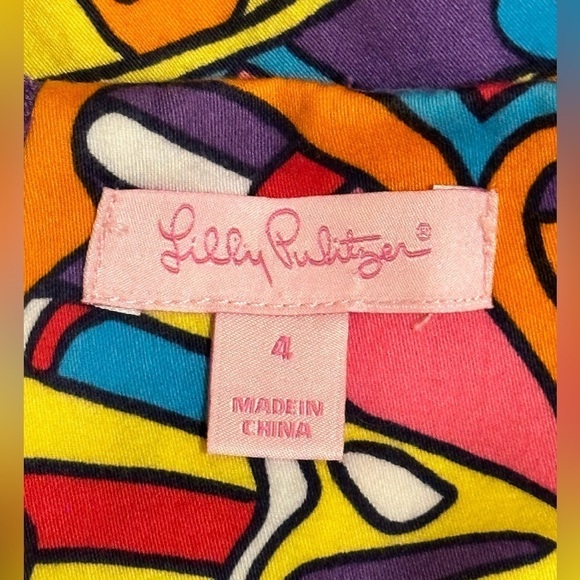 Lilly Pulitzer Women Dress Shift Style Shauna Butterfly 3/4 Sleeve- Size 4 - Picture 5 of 6